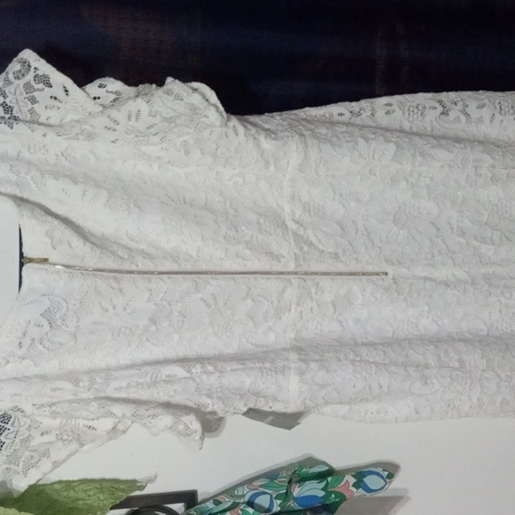 Size 16 White Floral Lace Liz Claiborne Dress - Picture 2 of 4